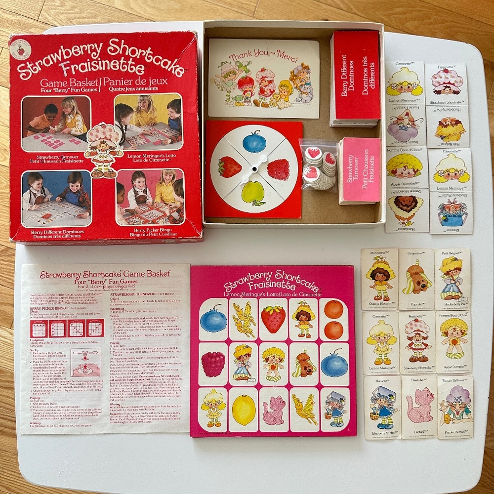 Rare Vintage 1981 Strawberry Shortcake Board Game Basket Four Berry Fun Complete